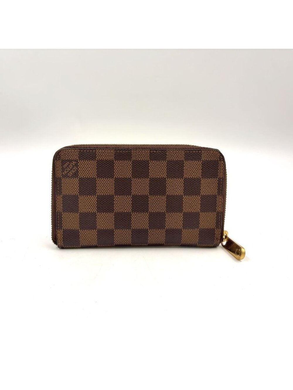 Louis Vuitton Zippy Compact Damier Ebene Leather Brown Zip Around Bifold Wallet